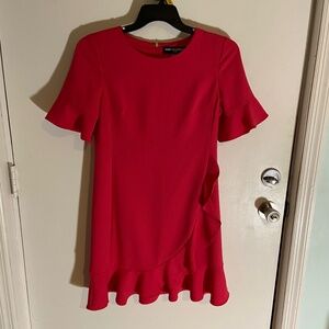 Karl Lagerfeld Paris Pink Ruffled Sheath Dress